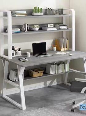 岚楚台式电桌桌写字靠墙子书桌书架58233一体桌初中生卧脑室家用