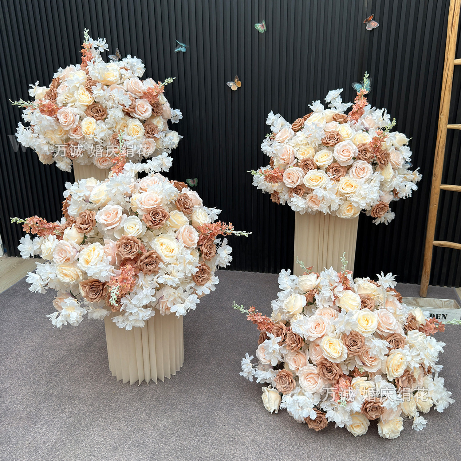 定制仿真白玫瑰花球婚礼求婚