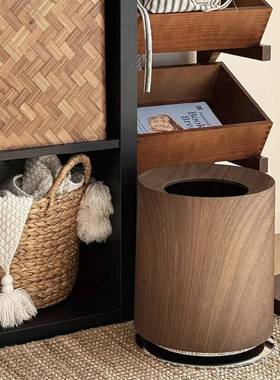 木垃大圾桶中古风ILD投号轻奢纹客厅卧直室双层纸篓高颜值无盖垃