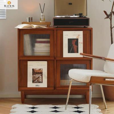 简约发实木书柜客餐厅边柜厅沙边55011柜杂志柜卧室家用收柜储纳