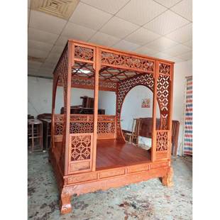 ?三边100上月梨洞床花架子床宫廷实木床明清古典下木中式拔步床踏