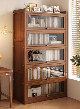 书楠竹12185柜家用书房多层落地置物学架实木靠墙带门防非尘简易