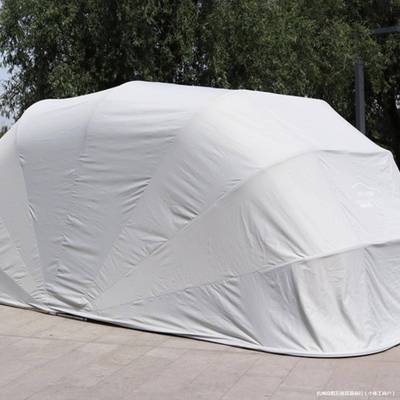 折叠车停缩车AL100496棚户半自动阳车棚车库移动户外遮光防尘罩透