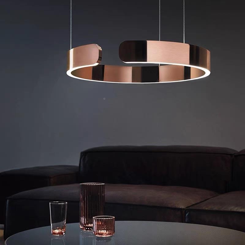 后简约客厅灯创酒意店展厅别墅51装饰灯具室圆代环C形餐厅卧室现