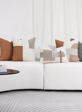 样板房床头靠靠垫酒店客厅沙方发枕简约代现轻奢橙色抱6265424枕