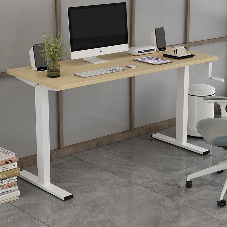 家手升降桌手动桌架可办公工子作台支架式电脑摇台式桌132宜学习