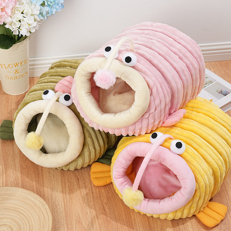 新款灯笼鱼造型可爱猫窝半封闭宠物房子家用柔软保暖秋冬季睡袋,宠物/宠物食品及用品,猫窝/屋/帐篷/沙发,淘宝优惠券,粉丝福利购,淘宝优惠卷