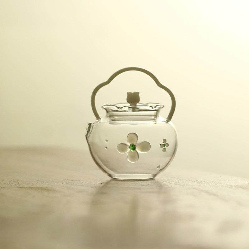 花屿高硅玻璃提梁茶壶小清功夫茶具泡茶花壶煮AL892562茶壶硼茶新