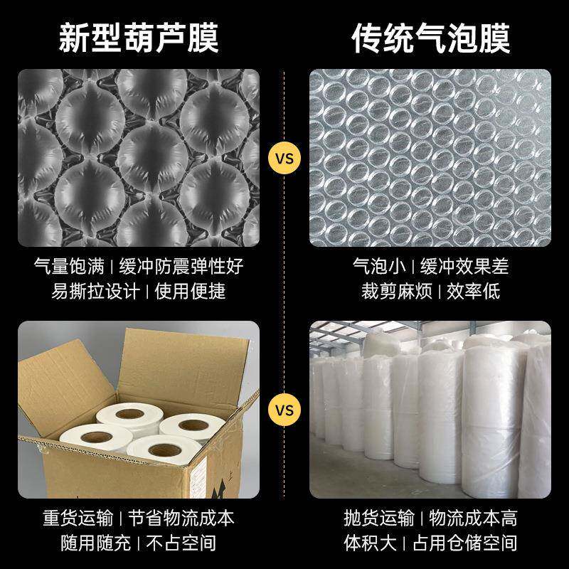 葫芦膜防震气泡膜厚防加撞摔快包装气泡递泡气泡垫充EKK气大袋包