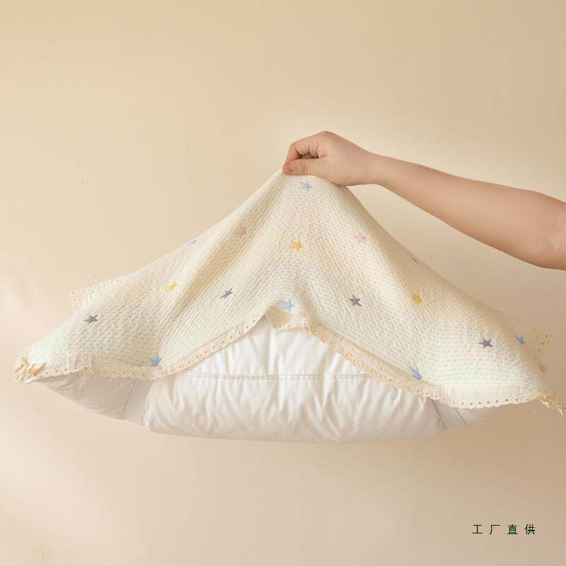 固定枕F995MJMJ巾棉质一对装可棉质纱布枕头感巾高轻奢级防头油绑