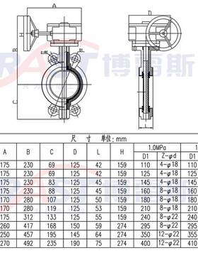 靖镜门涡轮铸钢全衬碱氟对夹蝶阀D371F4-10/阀四16496C耐酸腐蚀硫