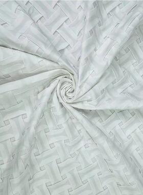 服雪纺乱麻压皱面料YEV蕾丝网布演出表演面料形扇压皱童装面布料