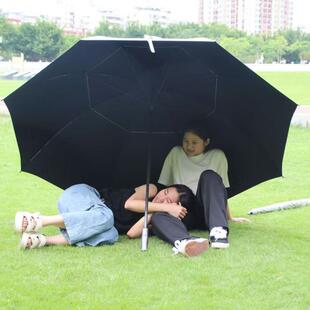 超大厚透明雨伞加EYU大柄双人大大强抗风自动网长红加拍照