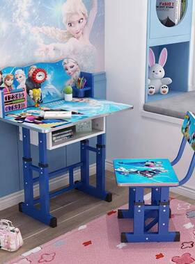 字习桌儿15951童书桌小学生写字套桌椅装学写台可升降实木课桌简