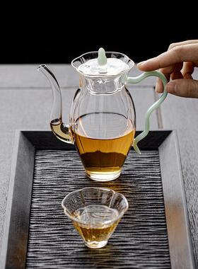 耐夫热高硼硅玻茶璃茶壶家用花茶下午茶果泡OXR茶壶透茶明功具
