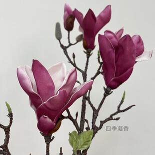 客厅地装饰瓶中式花艺单枝摆件新款ltao1002落手感大玉插兰仿真花