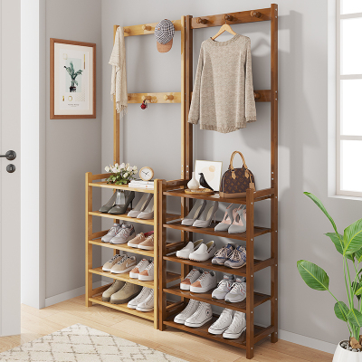 2023新款爆款鞋架子宿舍结实耐用衣帽架一体鞋柜多层防尘家用门口