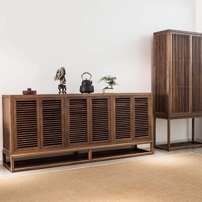 实木餐边柜现代中式简约胡柜桃木厅储GMZ-0747物碗柜实木柜收纳柜