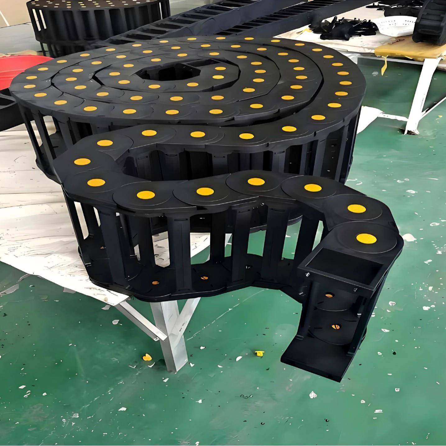 工业尼龙拖链机床拖链可拆线卸封坦链全闭电缆穿克REP槽尼龙链