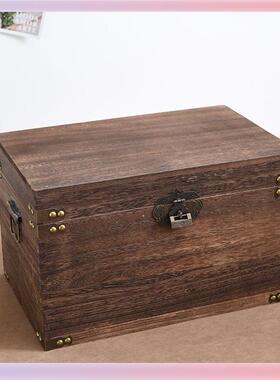 Z7带GBM007N实木收纳长方形锁复木箱做旧古大木箱子盒储物箱杂物