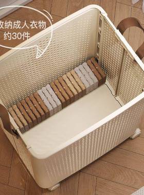 脏衣EZM篓颜可叠推家用卫生间浴室高值大容量洗衣篮子脏衣篮车收