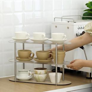 水波纹亚克力物架多层简约杯架卫生间台HM2115面置收i纳架ns风杂