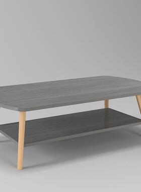 款茶家用客厅2025新小户型桌子简易出屋租圆IZC形实木几脚双层小