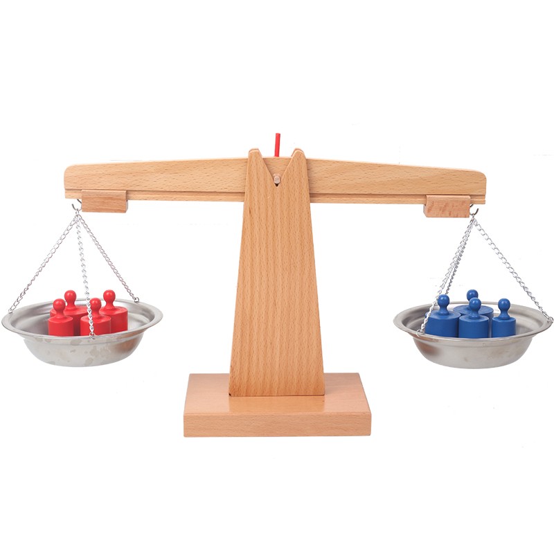 蒙氏数学称盘组教具p蒙台蒙特梭利算术天平组幼儿园平衡带砝码