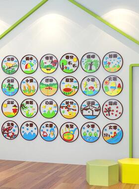 M34二十四节气墙幼儿园教室3楼梯环境布置M334传化统贴文环创主题