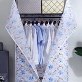 简易衣出柜租房用钢管JPF固加厚布艺坚组卧室装 收纳折叠衣橱