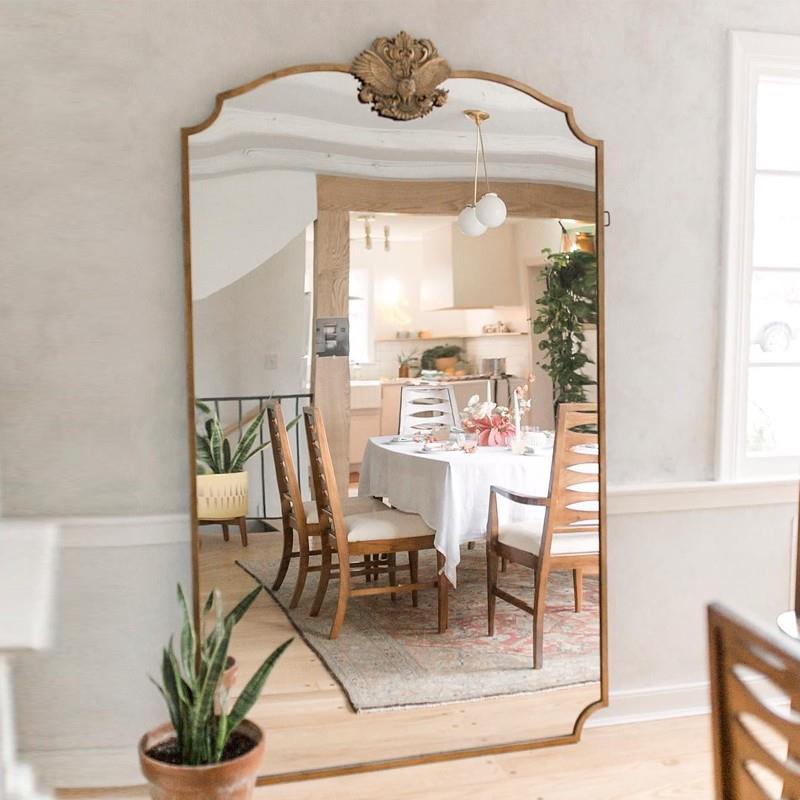 6R美古式雕花复穿衣壁WE9865挂法落地全身镜式子服装店试衣镜家用