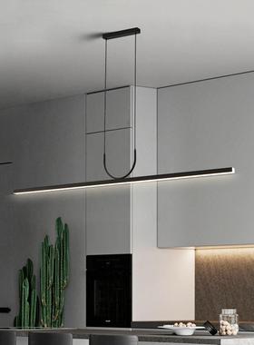 餐厅ed约现代长方形简餐桌灯极简603吧台D灯l饭桌长条一字LE吊灯