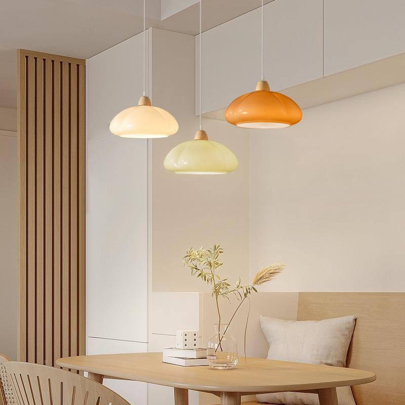 原木风餐厅吊灯中古油风39708e南瓜复古vin灯tag卧室奶床头吊灯