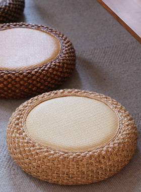 藤蒲团榻米茶室坐垫地上日F9877HSM式矮榻凳家用禅编修坐打垫草凳