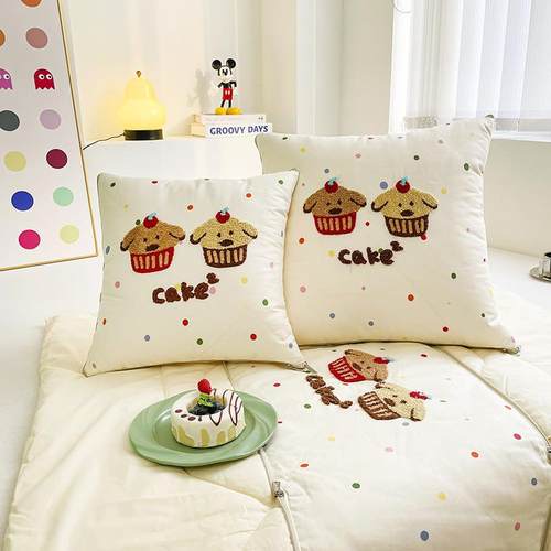 棉蛋糕小狗抱枕被客枕厅办公室F$p$p$p$午休靠垫全被子二合载一车