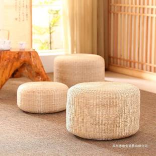 日式草编团坐垫加拜00333厚圆边榻榻蒲米垫子佛禅坐手工蒲草坐打