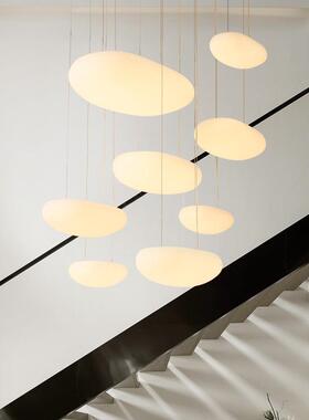 客厅挑0空大吊灯墅轻奢鹅卵石22新款楼434梯5公寓loft别复式楼长