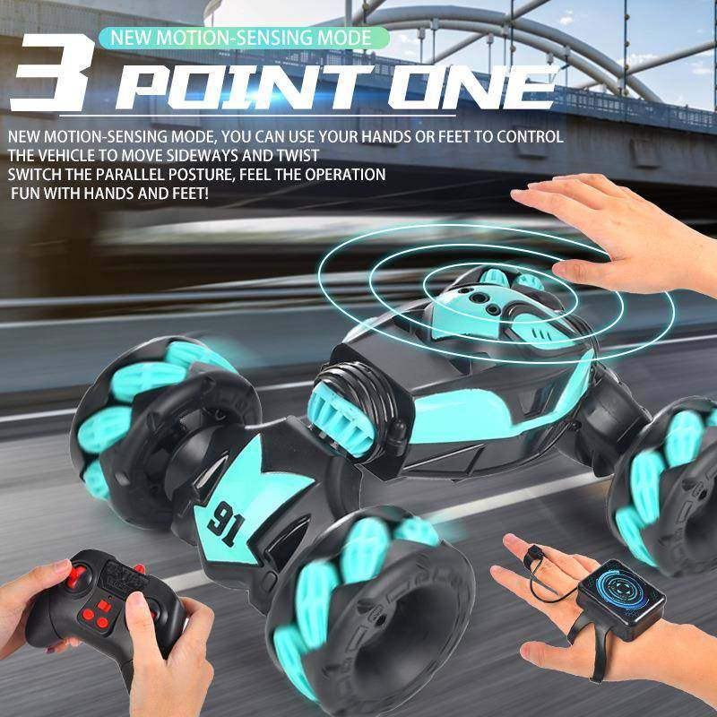 体感野手势感四驱318越音乐灯光扭车变特技遛娃电动遥控应玩具车
