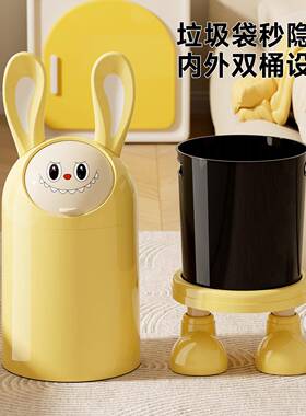 MTOY厚垃桶PHLJT601腰家用带盖大号大容量客厅卧室加圾双层密封卡