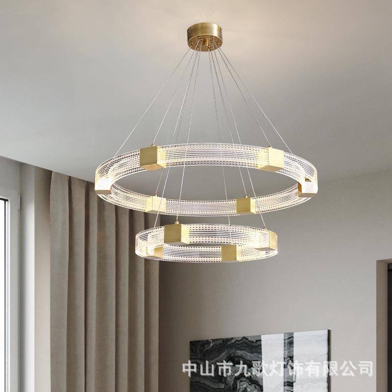 轻奢水代吊灯现简约餐厅客厅灯51058具别墅现后代卧室楼梯间网红