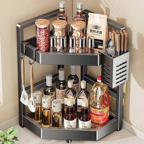 厨房不锈家钢料置QYS物架用调多功能免瓶打孔油盐酱醋瓶调味收纳