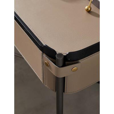 SMEJ2意式4GQU极简床头柜现代简约卧室马鞍F皮床柜设计师头高档硬