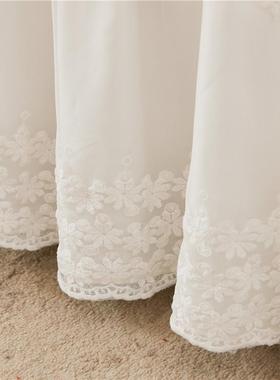 轻奢长绒棉式棉蕾丝通床裙床罩单件白色床HYuktxeu笠床夹盖四季用