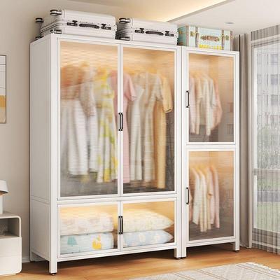 02厅5新款钢XNE制衣柜家用客卧2室出租屋尘收纳大衣架简易金属衣