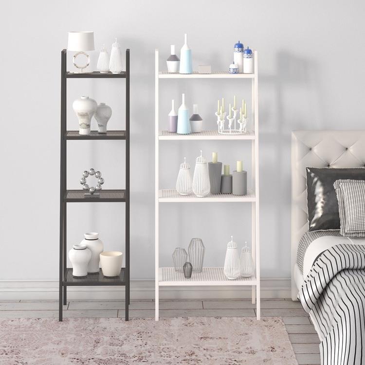 网红书架铁地置台物架卧室艺落收纳架厨KFF房储物架阳多层客厅梯