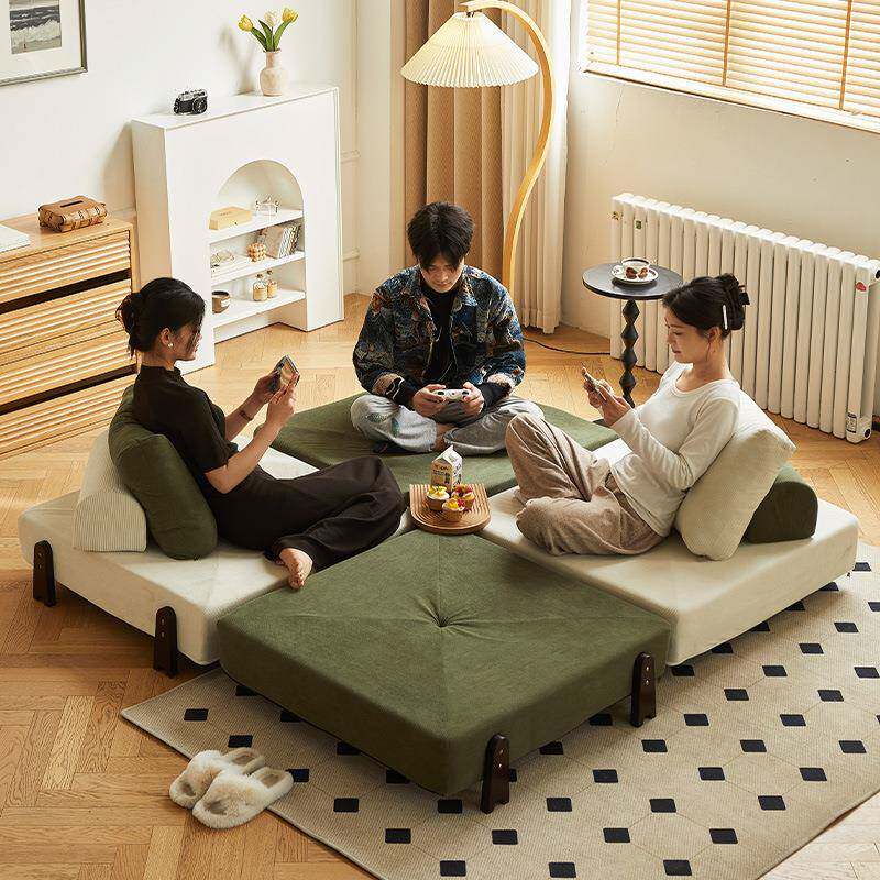 懒室人沙卧发可躺可阳睡客厅单人小沙发床台飘窗休WHB闲地垫式榻