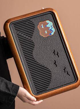 仿金乌石茶盘kbSxiJP8托干湿两用大容量茶海泡家用办公室干台茶盘