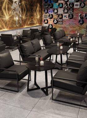 复古咖啡厅桌组合酒吧洽沙发椅铁艺商用谈酒店UIP大休闲接待工业