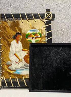 样房轻奢马相毛板托盘部售楼样板间桌面摆件软OUX装饰品盒斑点盘