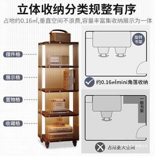 发力中古风实木旋转置物架沙旁可移未知动多层展示亚柜落地克转角